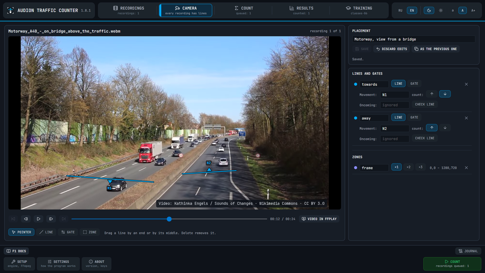 Screenshot of Audion Traffic Counter